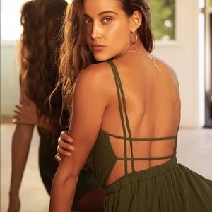 Lulus Lost in Paradise Olive Green Maxi Dress